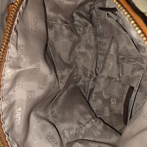 Michael Kors Calista Monogrammed Logo MK Handbag Crossbody Bag Brown - Picture 8 of 15
